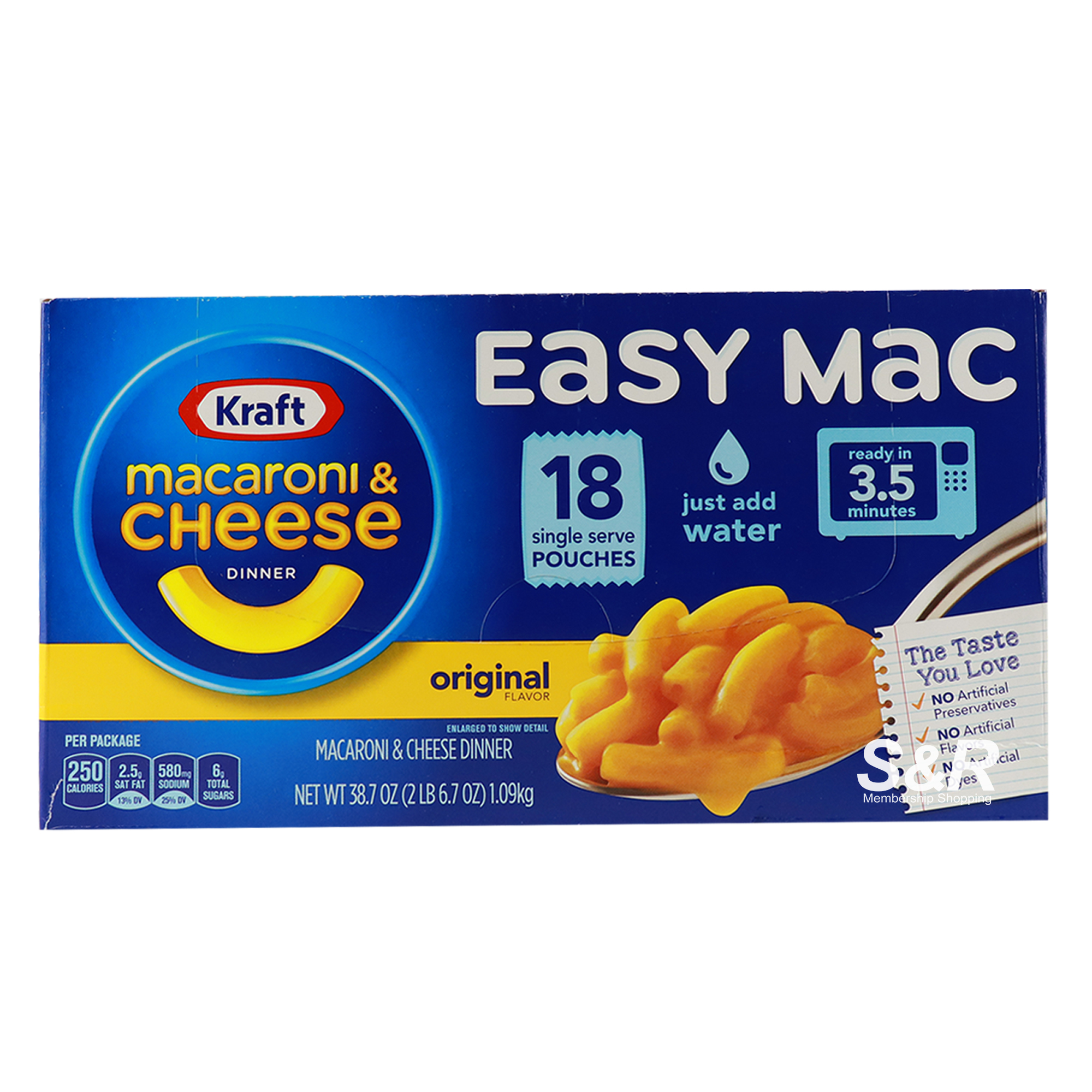 Kraft Macaroni and Cheese Dinner Easy Mac Original 18pcs